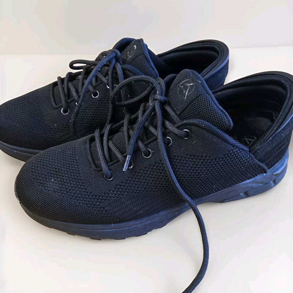 Zeba Men's Size 12 W Jet Black Hands-Free Lace-Up Everyday Sneakers Tennis Shoes
